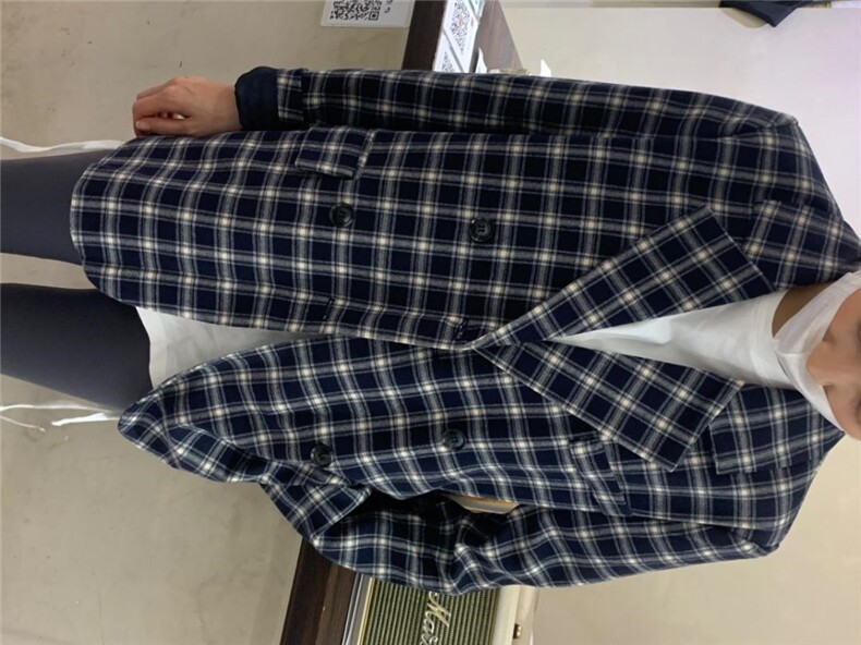 3167#薄呢格纹西装，女装西装，mm+ 里墨恩