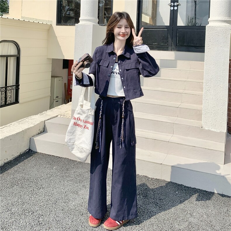春季新款！大量！外套背心工装裤三件套2C133-8979-P185-K248,女装套装/套裙,2C133