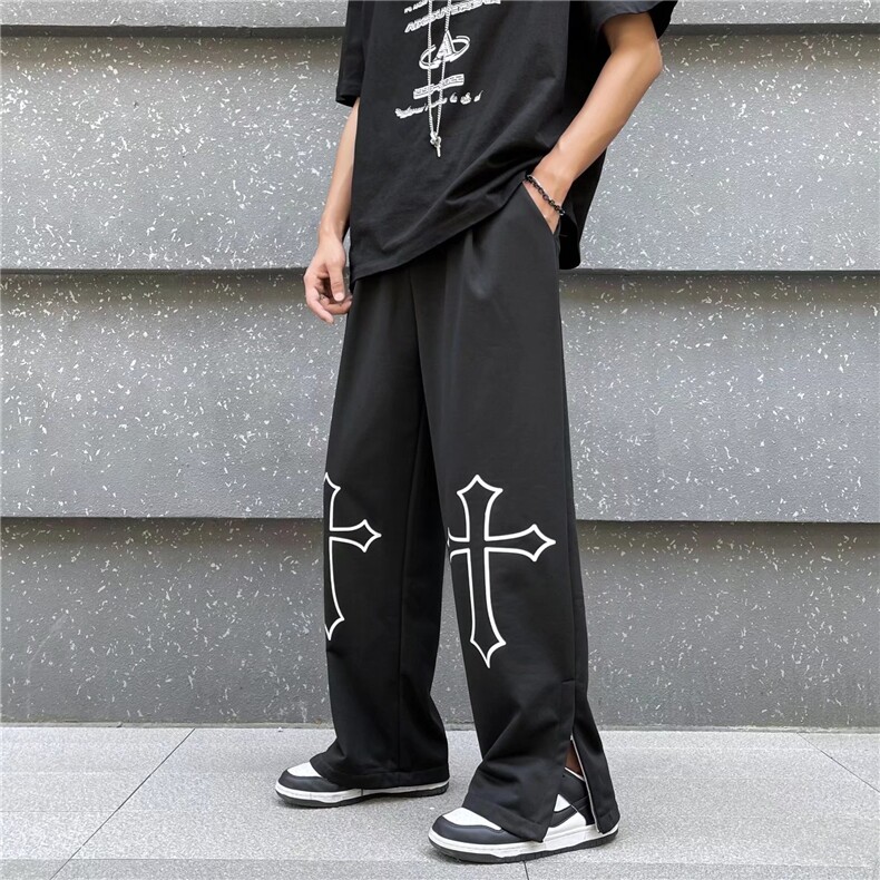 深棕色冷淡风男裤高级感oversize垂感休闲长裤Z35P32,男装休闲裤,星座1116-2