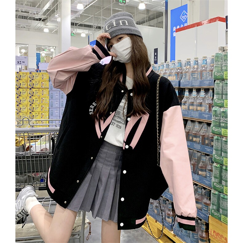 23年秋装新款美式棒球服撞色刺绣212A-8801-P140-198,女装短外套,浙宝212A