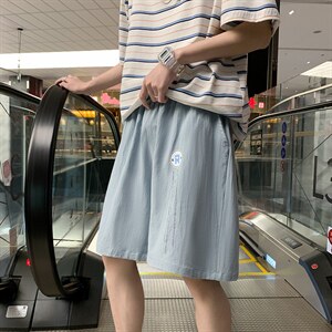 YD33168-P25港风潮牌亚麻短裤男大码棉麻五分裤男中裤沙滩裤，男装休闲裤，电商A040