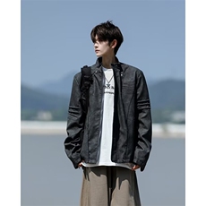 高质量做旧皮衣夹克男士韩版潮流高街2024秋冬ins外套W6098-P86，男装夹克，星座412-2