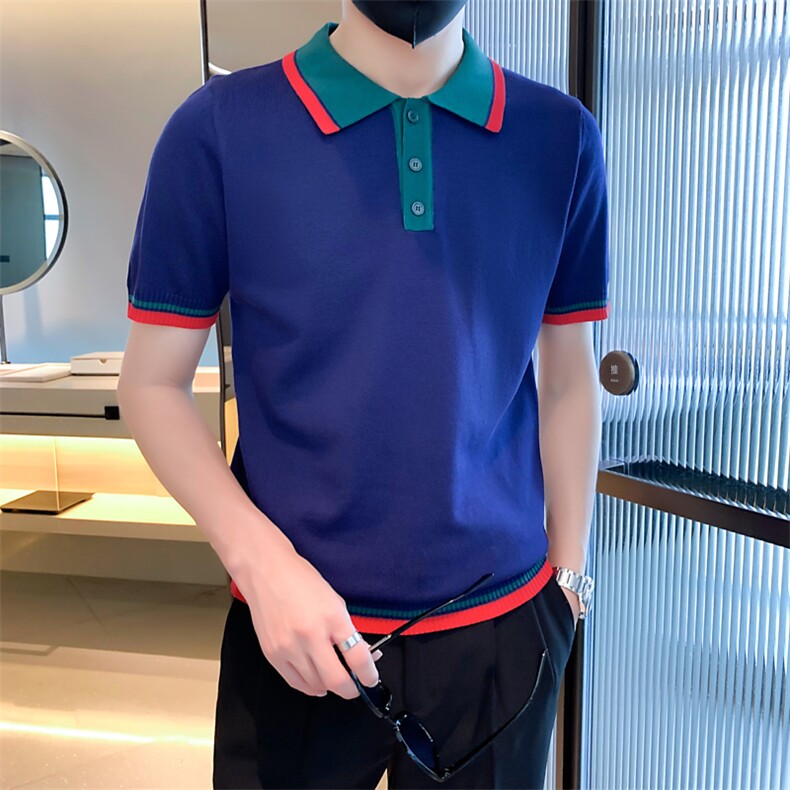 数据款主推POLO衫夏季百搭休闲时尚男士翻领针织衫短袖A409-1,男装Polo衫,电商A409-1