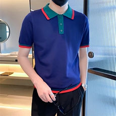 数据款主推POLO衫夏季百搭休闲时尚男士翻领针织衫短袖A409-1，男装Polo衫，电商A409-1