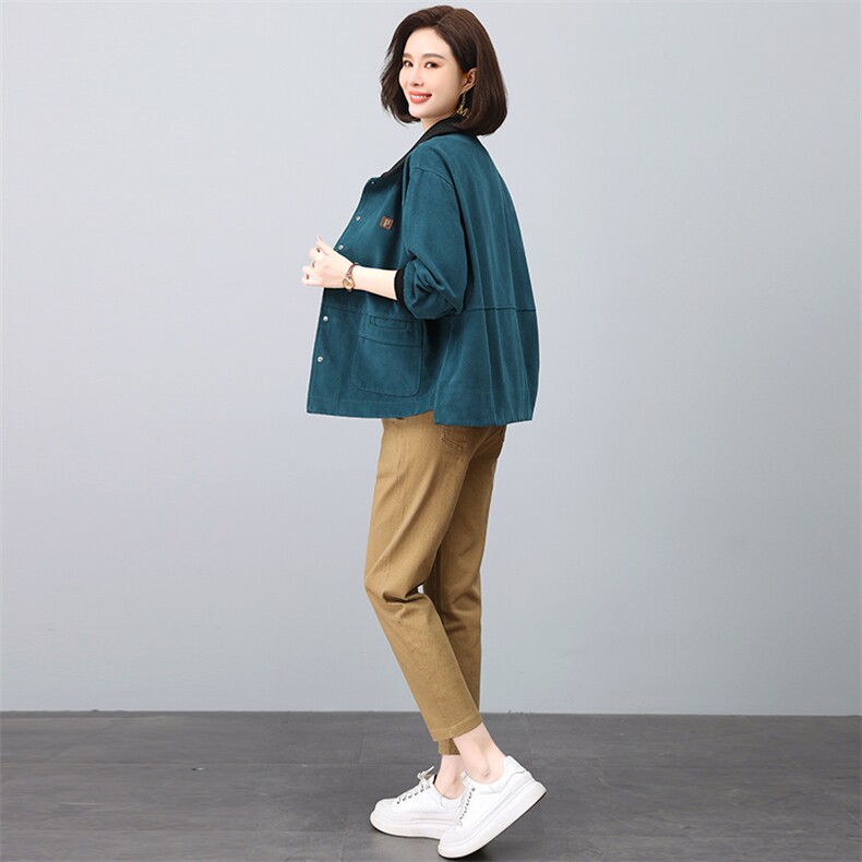 妈妈秋装外套洋气休闲套装2025春秋大码宽松上衣,女装套装/套裙,忆绮罗