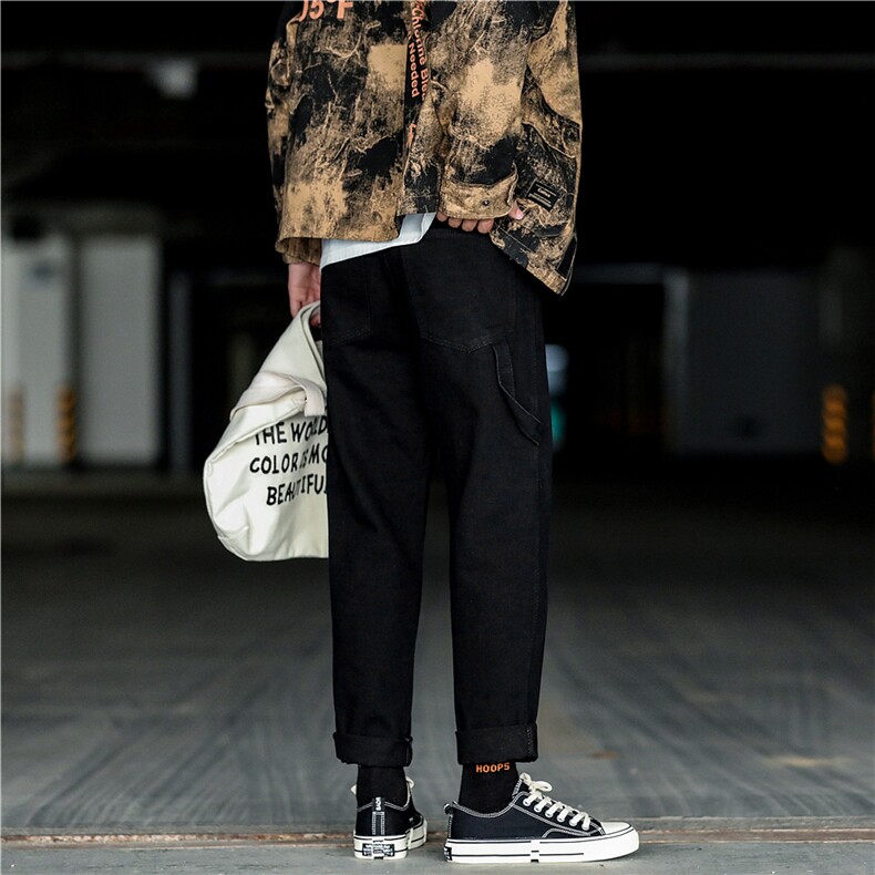 k8040-P45大码日系风潮流牛仔裤休闲破洞港风,男装牛仔裤,星座103A