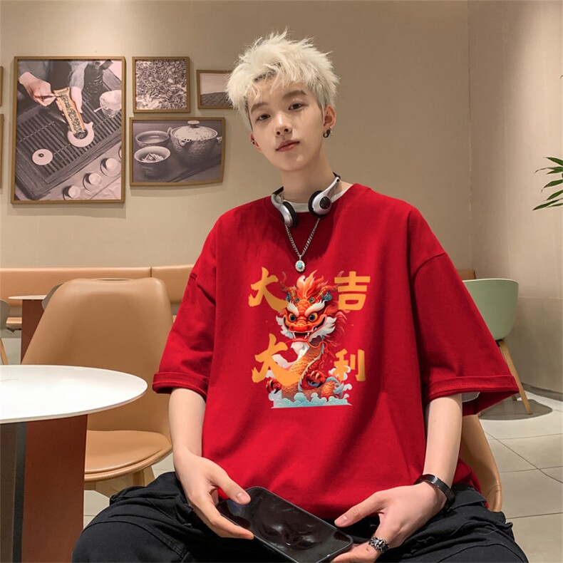 直播供货2025夏装新款纯棉印花短袖T恤A158-T2422-P16特价控29,男装T恤,电商A158