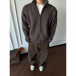 春装绞花肌理针织衫毛衣开衫外套H166，男装针织衫/毛衣，星座1212