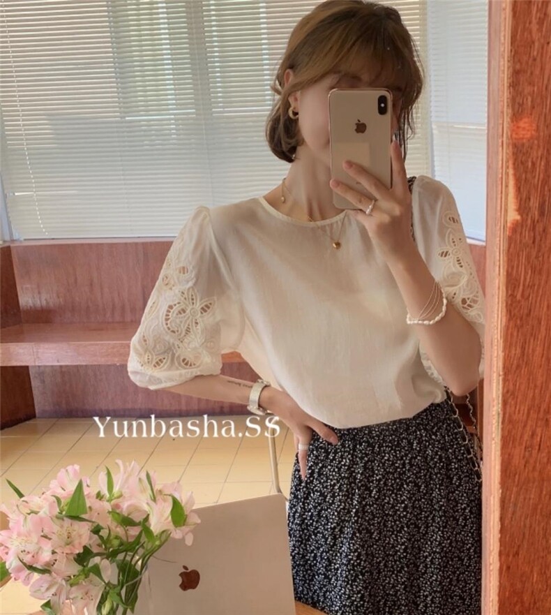 2022韵芭莎夏季新款镂空刺绣上衣，其它，韵芭莎