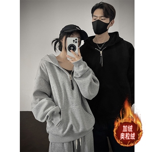 500克重磅无帽绳拉链连帽卫衣硬挺加绒奥粒绒外套男RH5312JR-P60图片