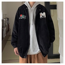 灯芯绒外套男春秋季高级感痞帅炸街刺绣夹克休闲潮牌美式复古衣服，男装夹克，星座1210-1