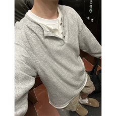 T428-P36假两件毛衣男秋季cleanfit撞色拼接领学院风设计感，男装T恤，电商B323A