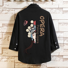 QC58161-P45亚七分袖衬衫男大码五分袖衬衣男短袖，男装衬衫，电商A040A