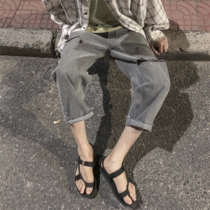 港风破洞毛边牛仔裤男KD110-P45图片