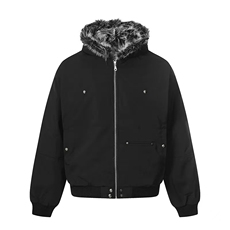 网图座山雕毛领设计夹棉棉服男女冬装宽松显瘦加厚保暖外套，男装棉衣，电商C307