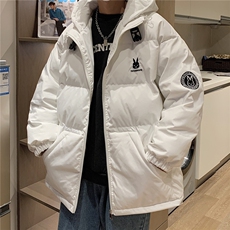 港风新品小兔刺绣宽松男士棉衣韩版情侣棉服冬装外套G1035P128，男装棉衣，电商A339