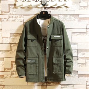 2021春秋季新日系白墙风大码男潮牌工装夹克棒球领外套J961-P75图片