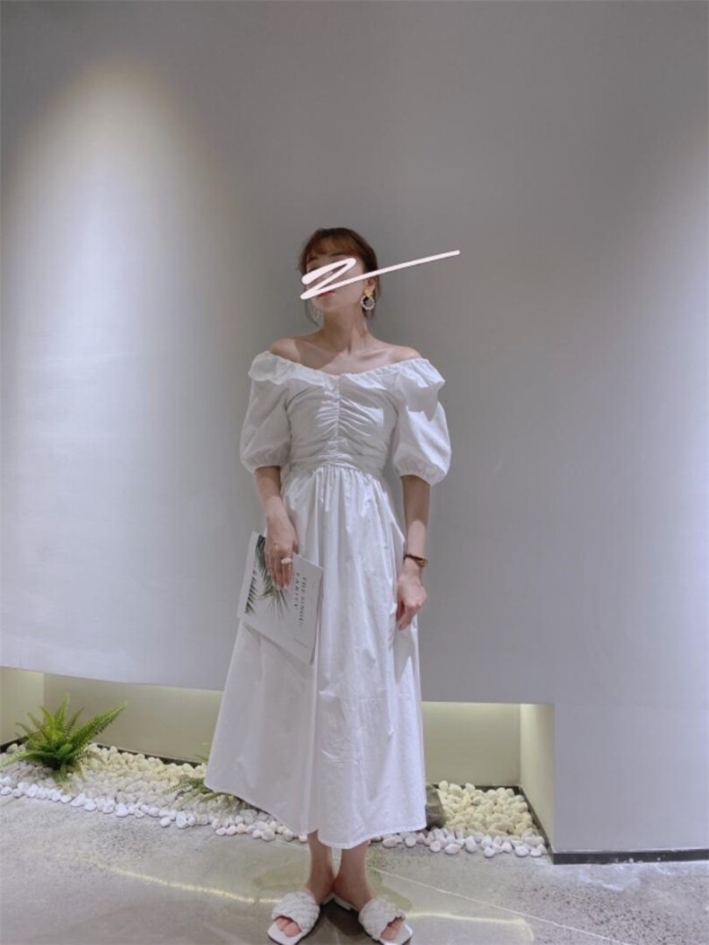 荷叶边连衣裙，女装连衣裙，驿谷