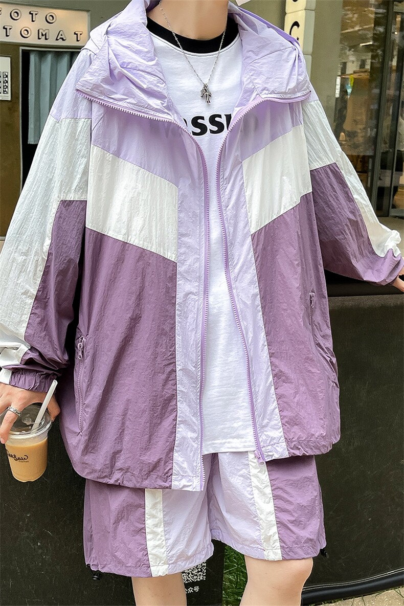 夏季连帽夹克衫防晒服套装运动风时尚防晒衣男XZ514-2-1612-P98,男装防晒衣,星座514-2(原B239)