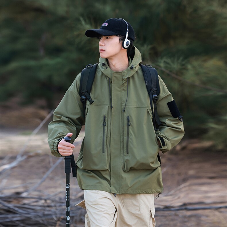 春季新款港风三防户外夹克男连帽冲锋衣外套DSA157B-JK127-P85图片