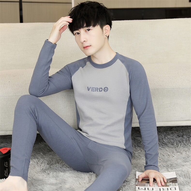 秋衣秋裤男士保暖内衣秋冬季薄款抗菌莱卡棉套装TZ3808-P50,男装休闲套装,星座310B-3