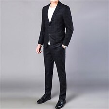 中年男士商务西服两件套套装男商务正装西装上衣ASD8955-P265，男装西服套装，电商B212（原钱塘6029）