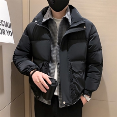 冬季美式潮流加厚假二件小香风棉衣外套棉服小伙店主风MY926黑，男装棉衣，星座301B-1
