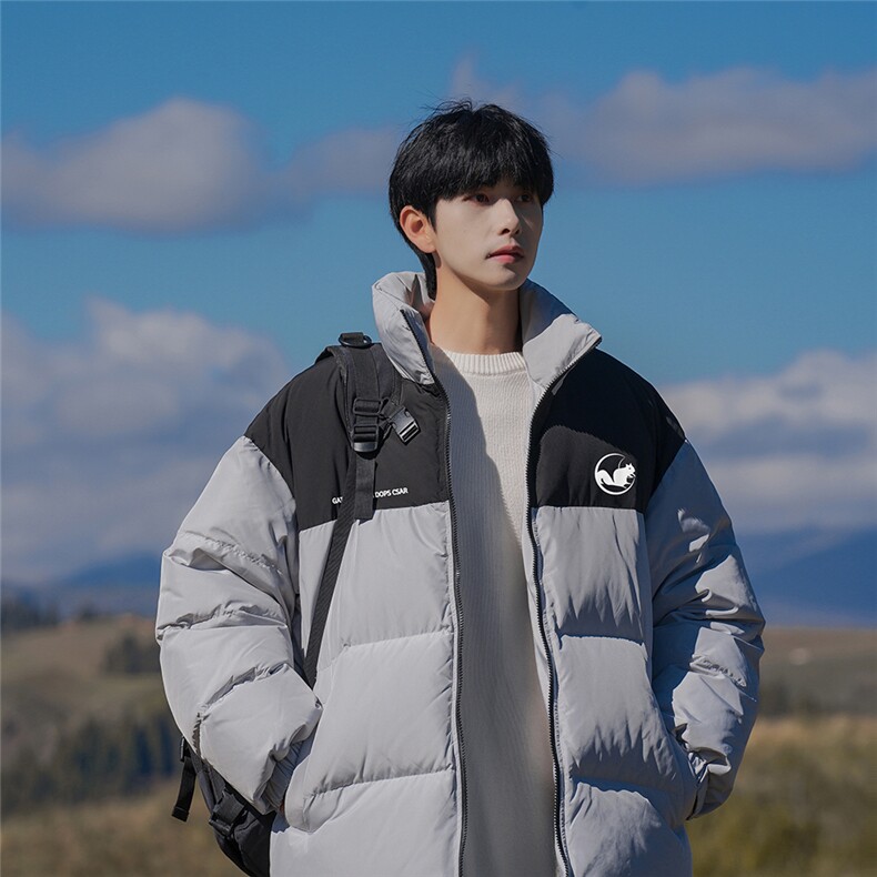 新疆山系松鼠印花时尚保暖休闲立领棉服A247-MY82540特批85控138,男装棉衣,电商A247