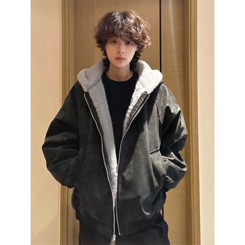 1506-1/GS60470/P90/男款冬季加绒座山雕cleanfit连帽短款棉袄,男装卫衣,星座1506A