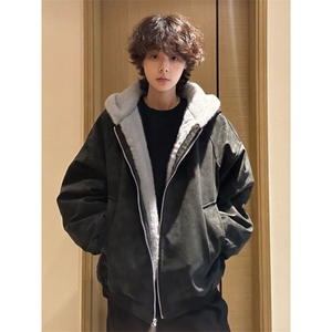 1506-1/GS60470/P90/男款冬季加绒座山雕cleanfit 连帽短款棉袄图片