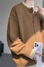 假两件高级感叠穿毛衣男美式针织开衫外套男MY1232-P78，男装针织衫/毛衣，电商D206-1