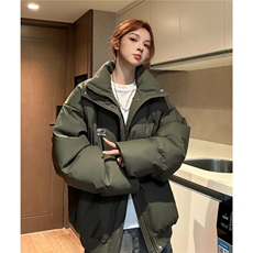 冬装新港风PU软皮棉服刺绣logo棉衣休闲加厚外套男女G1103P128，男装棉衣，电商A339