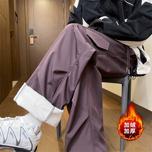 冬季加绒防水休闲裤男美式户外保暖大码工装裤 5D2117-TP30不图片