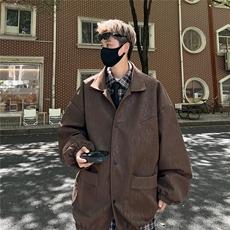 PY239/P90秋装新款痞帅外套男休闲皮衣男皮夹克复古宽松大码百搭，男装夹克，电商基地A050