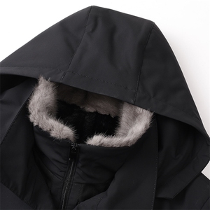 9067-1冬季新款男士派克服大衣水貂内胆皮草中长款连帽风衣P1850图片