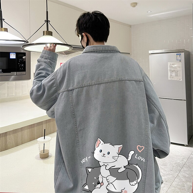 牛仔夹克男大码牛仔外套男茄克 NJ77300-P60加绒款-P75图片