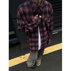 618B-1-DY10-美式复古渐变条纹衬衣男女慵懒风宽松衬衫潮P58控79，男装衬衫，星座618B-1