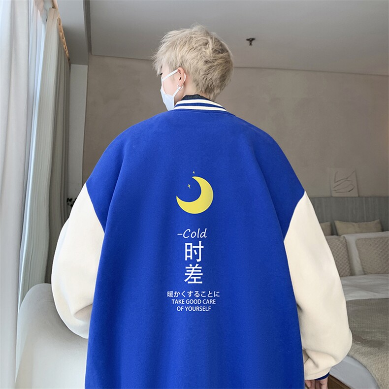 摇粒绒棒球服男大码开衫卫衣男夹克 BF86047-P65图片