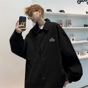 春秋季薄款外套男翻领夹克潮牌宽松纯色休闲CityBoy上衣 W8802图片