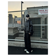 美式复古机车皮衣外套男春秋2024新款设计感潮牌皮夹克W40-P75，男装夹克，星座1109-3