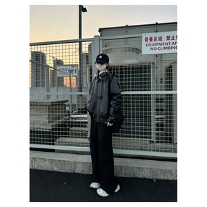 美式复古机车皮衣外套男春秋2024新款设计感潮牌皮夹克W40-P75图片