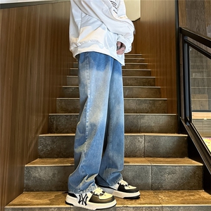 K1222-p35-控58 oversize cleanfit牛仔裤褶皱直筒裤老爹裤长裤图片
