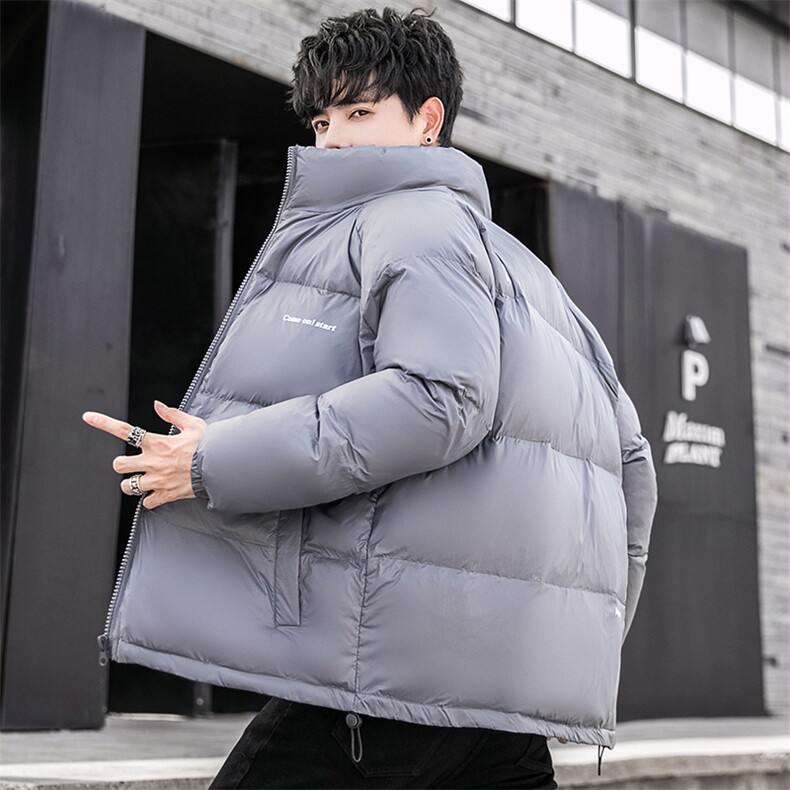 冬季立领羽绒服男宽松字母印花情侣款羽绒外套潮A266-YR01-P130，男装羽绒服，电商A266