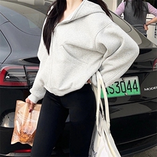 抖音得物高品质25秋冬美式高街宽松结构防风高领连帽卫衣外套W60，男装卫衣，电商A486-1
