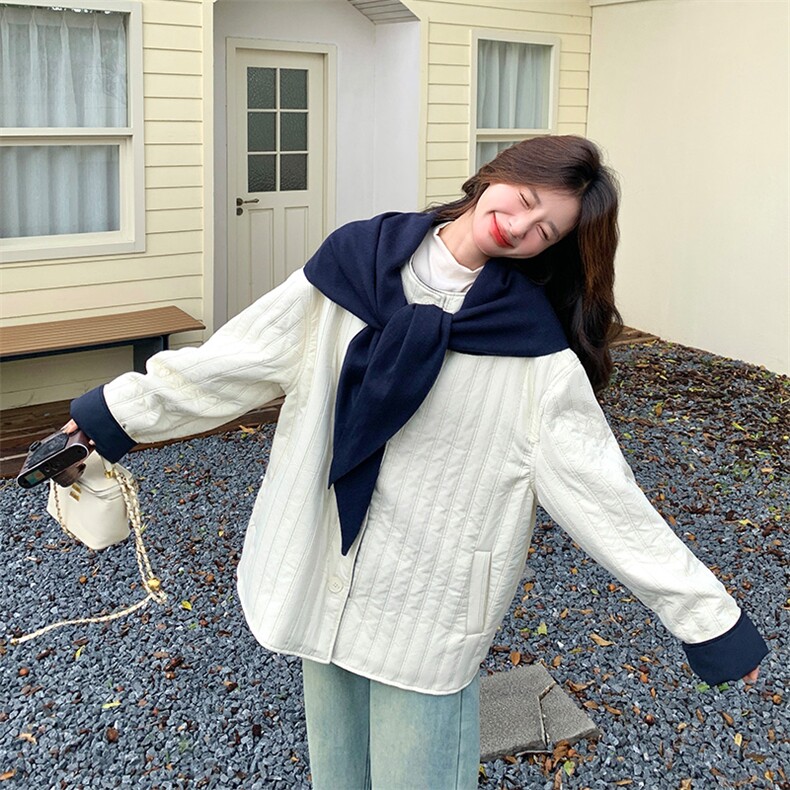2025冬季休闲小个子带披肩圆领薄棉服外套2C037505P195K268,女装棉衣/棉服,2C037