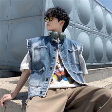 秋季新款小香风韩版设计感牛仔外套宽松直筒夹克男J705-P48，男装夹克，星座1109-3