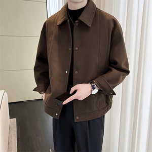 轻熟风高端呢子明线宽松韩版外套大衣夹克男A236-JK8009-P130