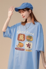 中性风2022夏季新款宽松印花圆领短袖200gT恤男T6005P25控38，男装T恤，电商A268