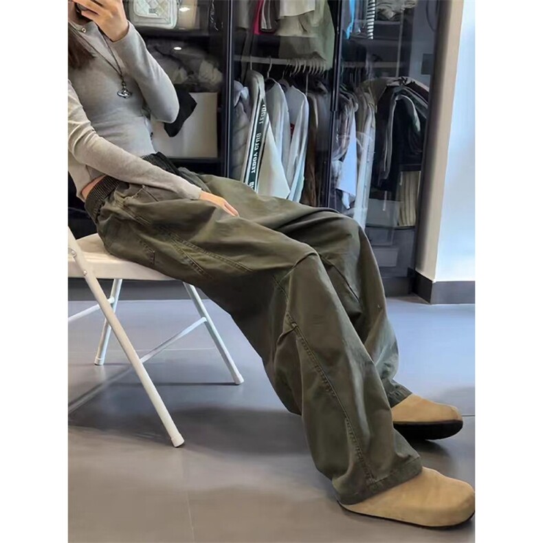 新款百搭街头工装裤秋冬季设计感直筒裤潮牌休闲裤子男LG166-P48,男装工装外套,星座1008