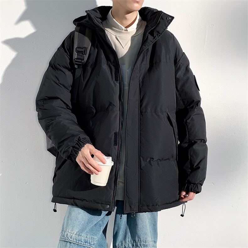 秋冬港风连帽时尚棉衣袖章宽松加厚冬季外套MY9308P-95,男装棉衣,电商A128